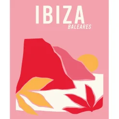 Fabrique de Styles Affiche "Ibiza baléares" rose 30x40cm* Cadres Déco Et Affiches