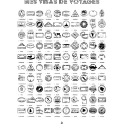 Fabrique de Styles Affiche visas de voyages 50x70cm* Cadres Déco Et Affiches