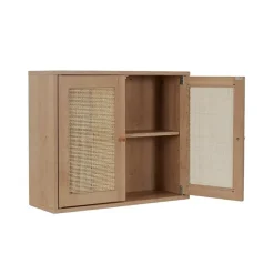 Fabrique de Styles Armoire murale 2 portes bois et cannage 60xh50cm - Baia* Buffets Et Vitrines