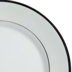 Fabrique de Styles Assiette à dessert en porcelaine blanc et platine d20cm - ginger* Assiettes