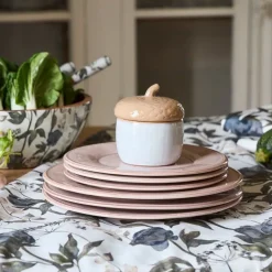 Fabrique de Styles Assiette a dessert en faïence rose poudré d23.5cm -constance* Assiettes