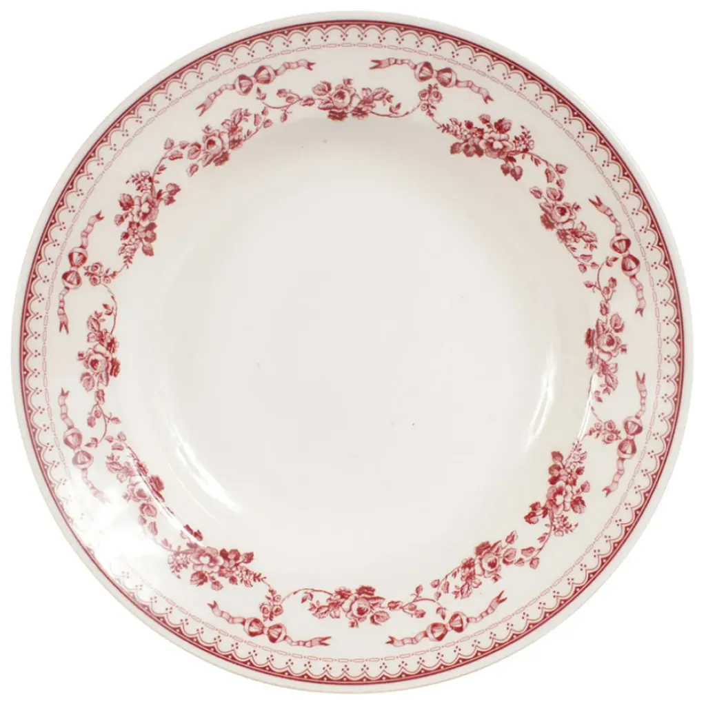 Fabrique de Styles Assiette creuse en faïence bordeaux d23cm - faustine* Assiettes