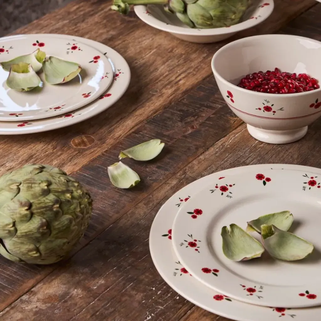 Fabrique de Styles Assiette dessert en faience d22.5cm - Paquerette* Assiettes