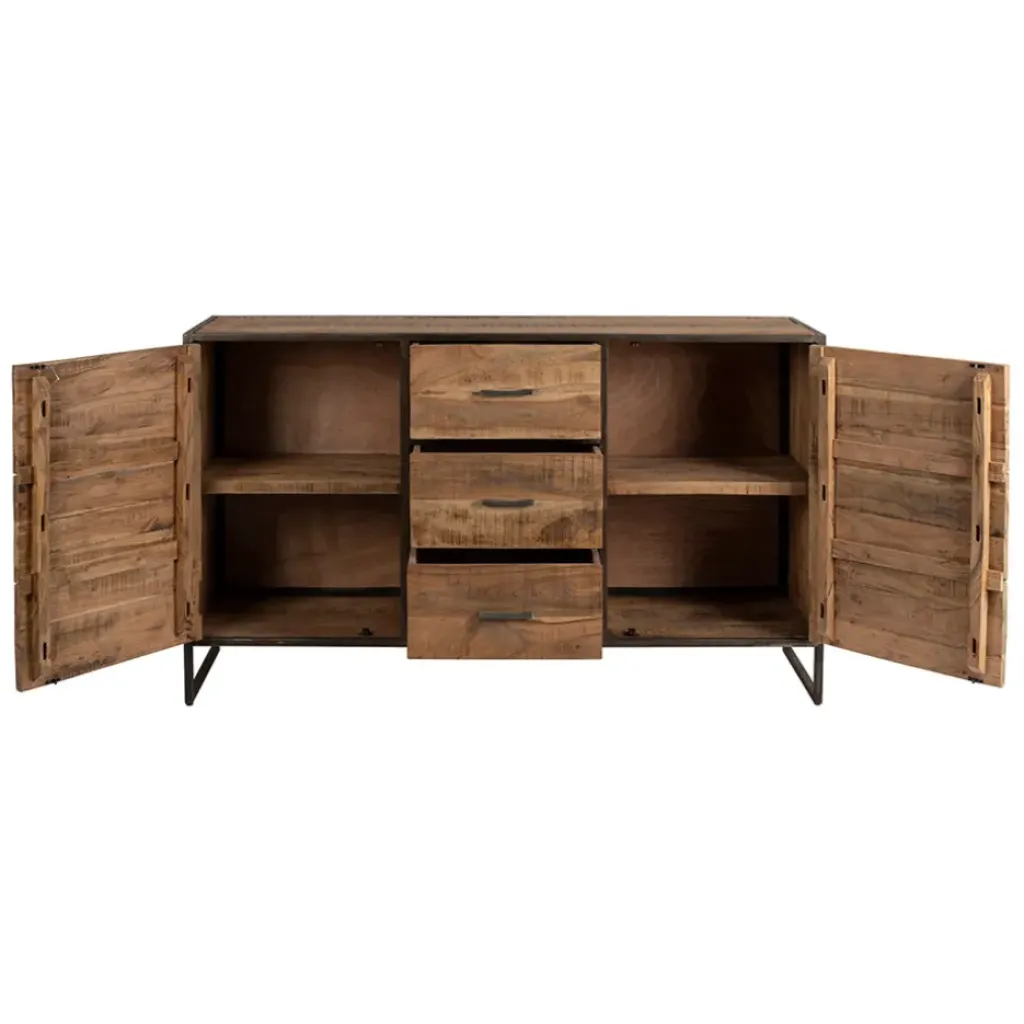 Fabrique de Styles Bahut en acacia et fer noir l150cm - Factory* Buffets Et Vitrines