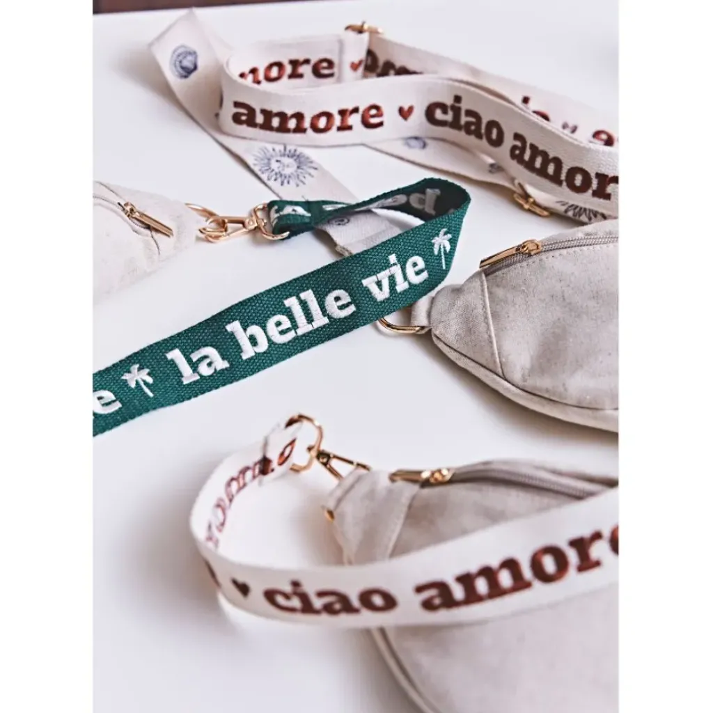 Fabrique de Styles Banane en lin et coton écru et terracotta avec bandoulière amovible - Bananez* Sacs Et Cabas