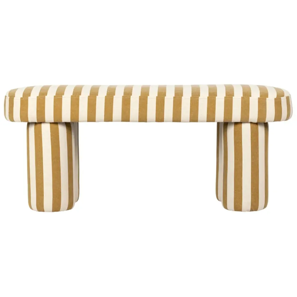 Fabrique de Styles Banc rayé en coton et bois d'hévéa - Belly* Bancs Et Banquettes