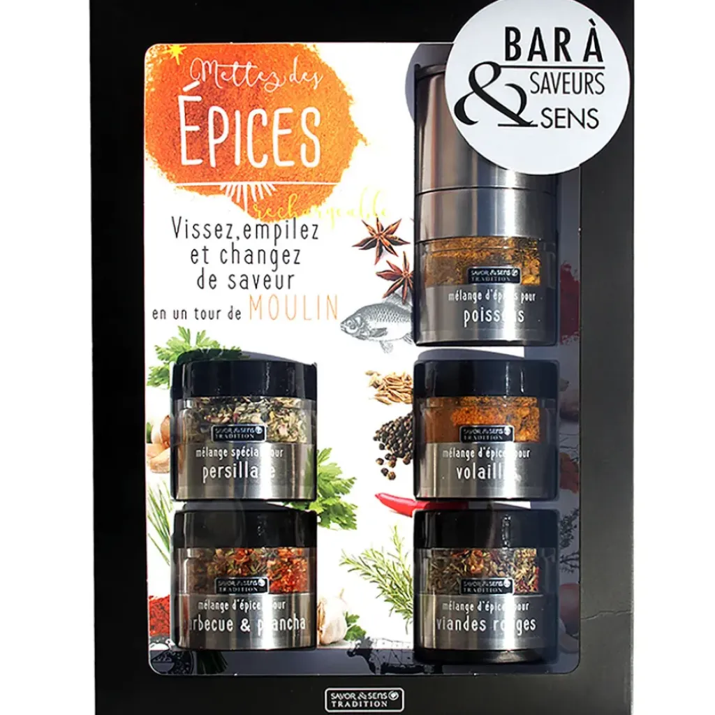 Fabrique de Styles Bar à épices avec moulin intégré* Condiments Et Épices
