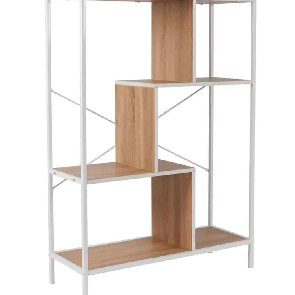 Fabrique de Styles Bibliothèque en fer blanc et bois h113cm - edison* Bibliothèques Et Étagères