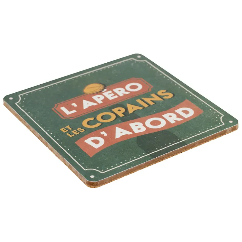 Fabrique de Styles Boite de 6 dessous de verre en liège - Copains D'Abord* Accessoires Vin Et Cocktails