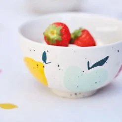 Fabrique de Styles Bol en grès moucheté blanc et pomme 35cl - Les Fruits* Bols Et Coupelles