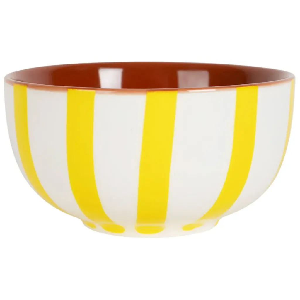 Fabrique de Styles Bol en grès rayé jaune et blanc 35cl - Alaria* Bols Et Coupelles