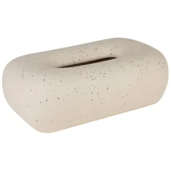 Fabrique de Styles Boîte à mouchoir en grès blanc moucheté - Klosen* Petits Objets Déco