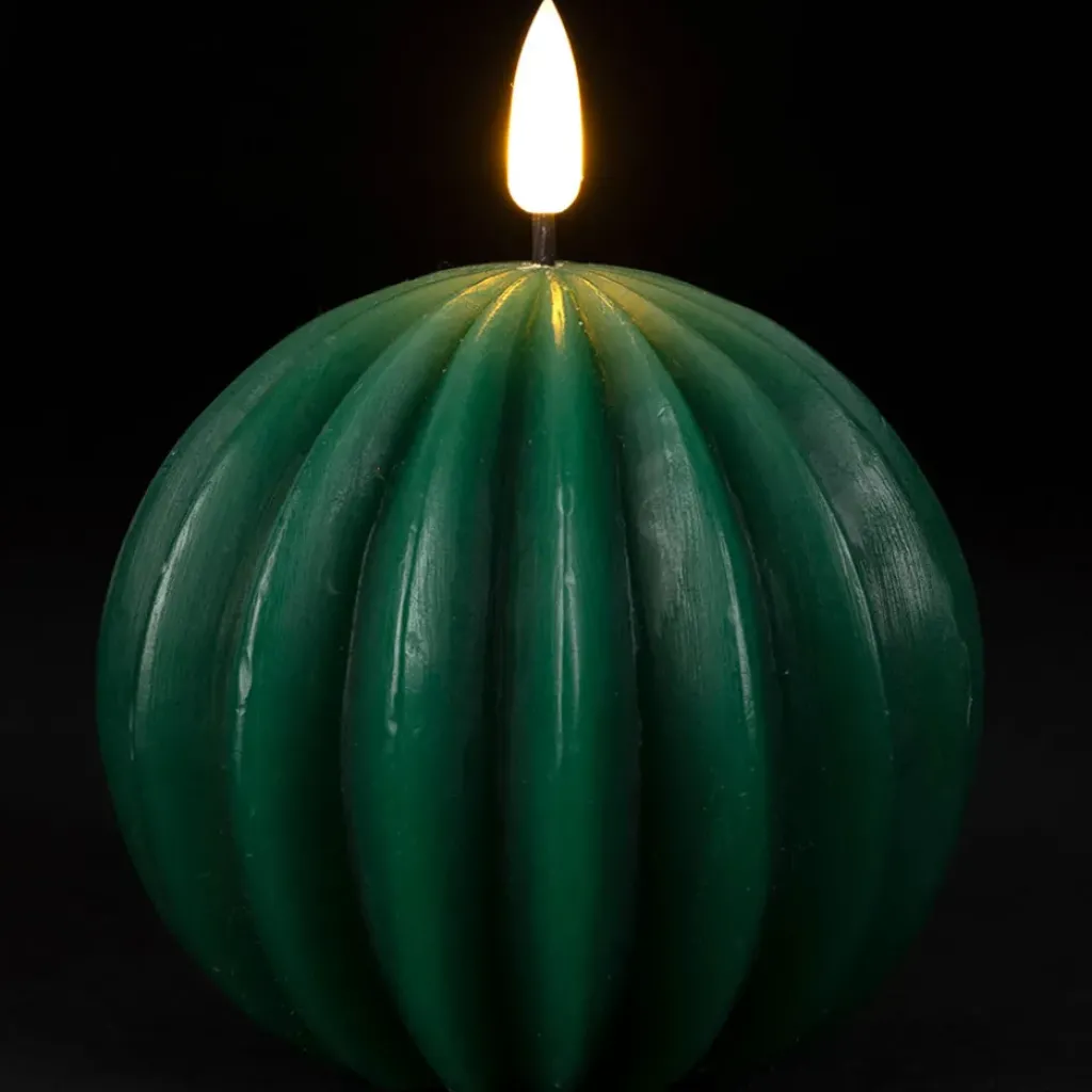 Fabrique de Styles Bougie led boule vert sapin h12cm* Déco Lumineuse