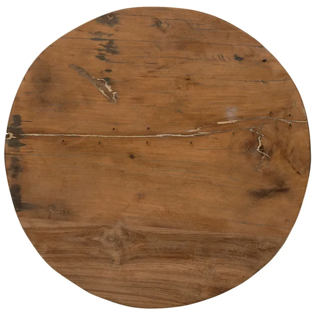 Fabrique de Styles Bout de canapé rond en bois recyclé d34cm - Campagne* Bouts De Canapé Et Tables D'appoint