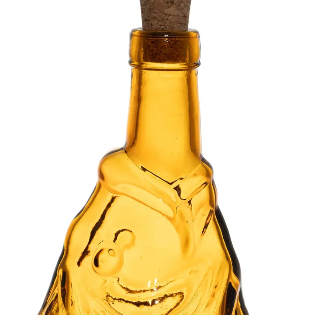 Fabrique de Styles Bouteille Poisson en verre recyclé sablé 1.1L* Carafes Et Pichets