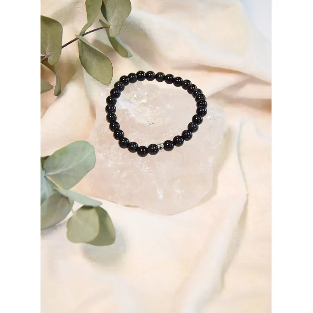 Fabrique de Styles Bracelet obsidienne e perles rondes 6mm* Bijoux Fantaisie