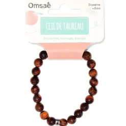 Fabrique de Styles Bracelet oeil de taureau perles rondes 8mm* Bijoux Fantaisie