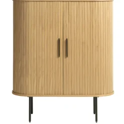 Fabrique de Styles Buffet placage chêne 3 étagères h118cm - nola* Buffets Et Vitrines