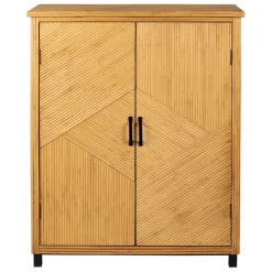 Fabrique de Styles Cabinet 2 portes en bambou et sapin 80x40xh99.5cm - Saori* Buffets Et Vitrines