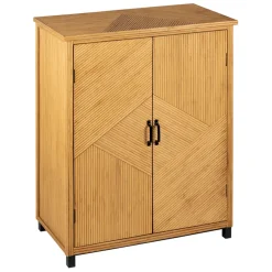 Fabrique de Styles Cabinet 2 portes en bambou et sapin 80x40xh99.5cm - Saori* Buffets Et Vitrines