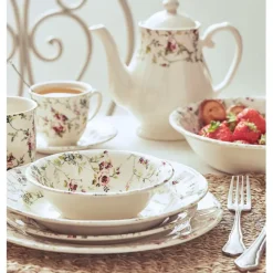 Fabrique de Styles Cafetiere en Faïence blanc et - fleurs champs* Théières Et Cafetières