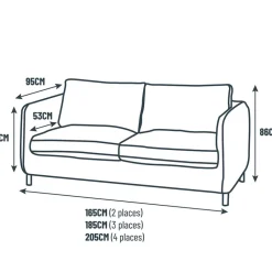 Fabrique de Styles Canapé convertible 2 places Gustave - Tissu Texturé - Crown Moutarde* Canapés Convertibles