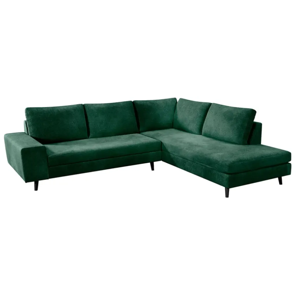 Fabrique de Styles Canapé d'angle droit 5 places André - effet velours - Seven emerald* Canapés D'angle