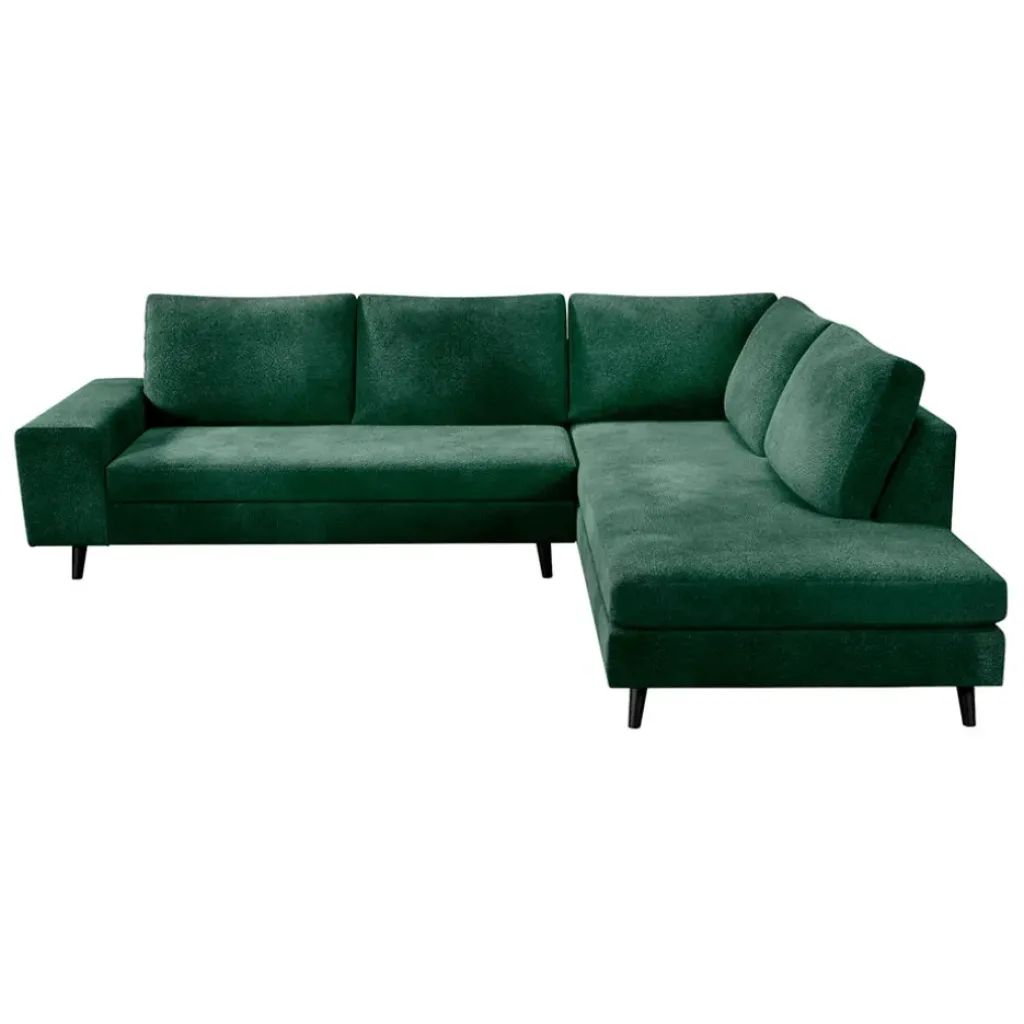 Fabrique de Styles Canapé d'angle droit 5 places André - effet velours - Seven emerald* Canapés D'angle