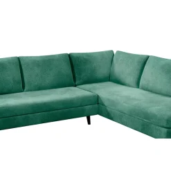 Fabrique de Styles Canapé d'angle droit 5 places André - effet velours - Seven emerald* Canapés D'angle