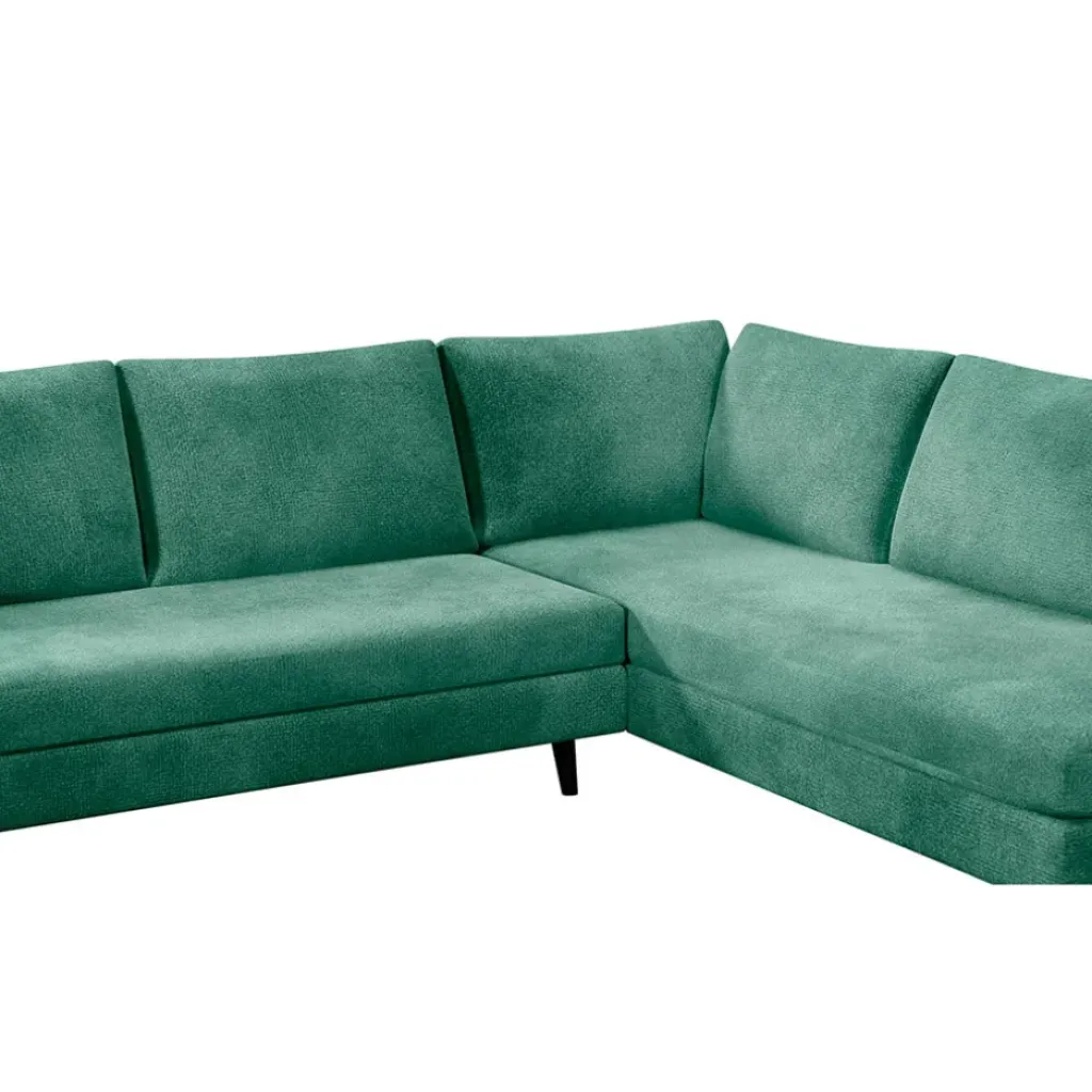 Fabrique de Styles Canapé d'angle droit 5 places André - effet velours - Seven emerald* Canapés D'angle