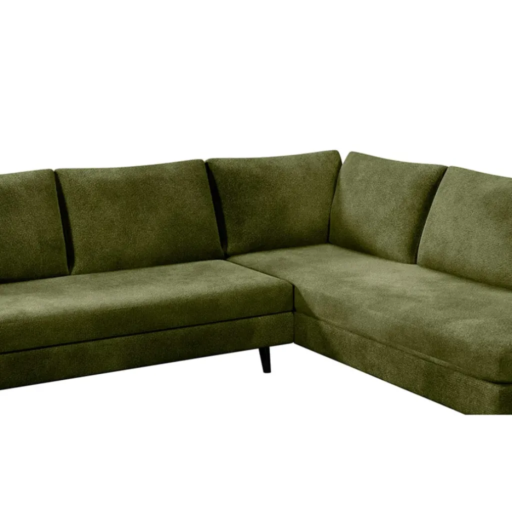 Fabrique de Styles Canapé d'angle droit 5 places André - effet velours - Seven emerald* Canapés D'angle