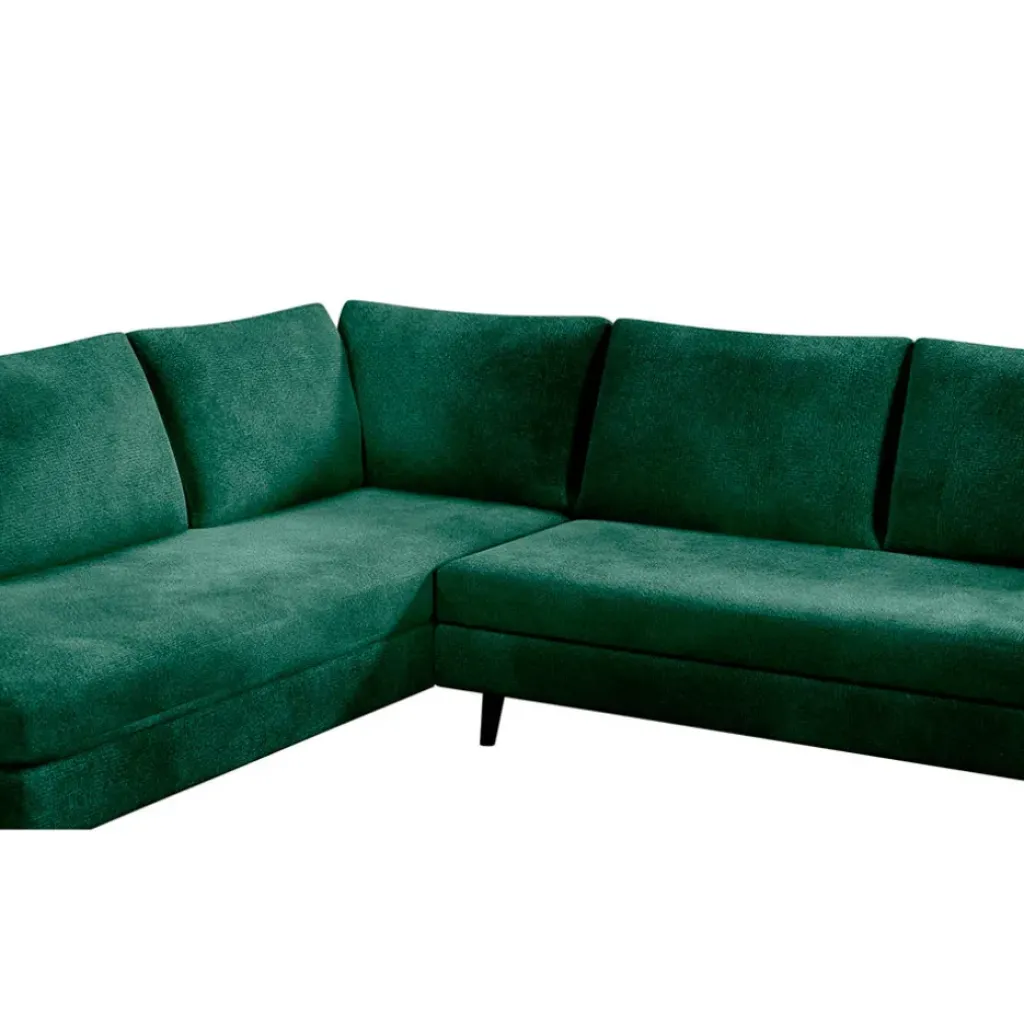 Fabrique de Styles Canapé d'angle droit 5 places André - effet velours - Seven emerald* Canapés D'angle