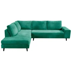 Fabrique de Styles Canapé d'angle droit 5 places André - effet velours - Seven emerald* Canapés D'angle