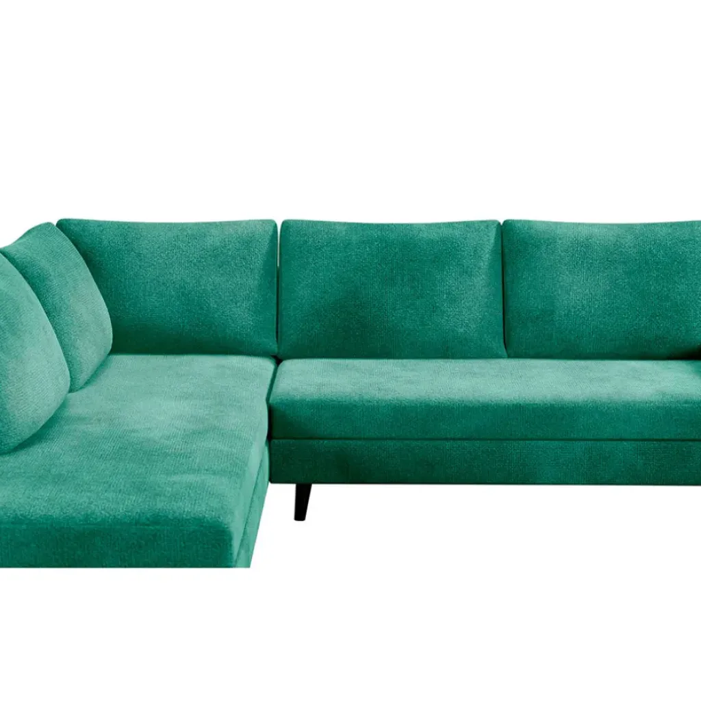 Fabrique de Styles Canapé d'angle droit 5 places André - effet velours - Seven emerald* Canapés D'angle
