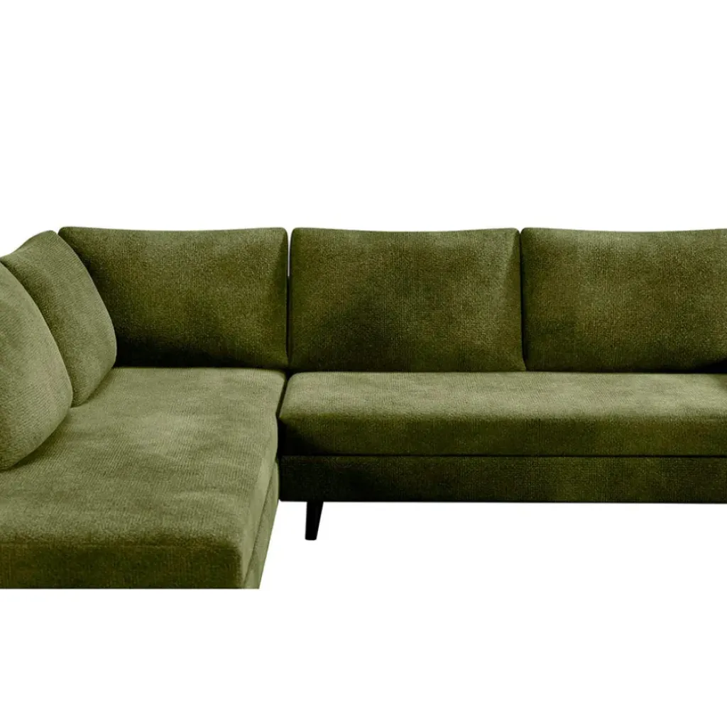 Fabrique de Styles Canapé d'angle droit 5 places André - effet velours - Seven emerald* Canapés D'angle