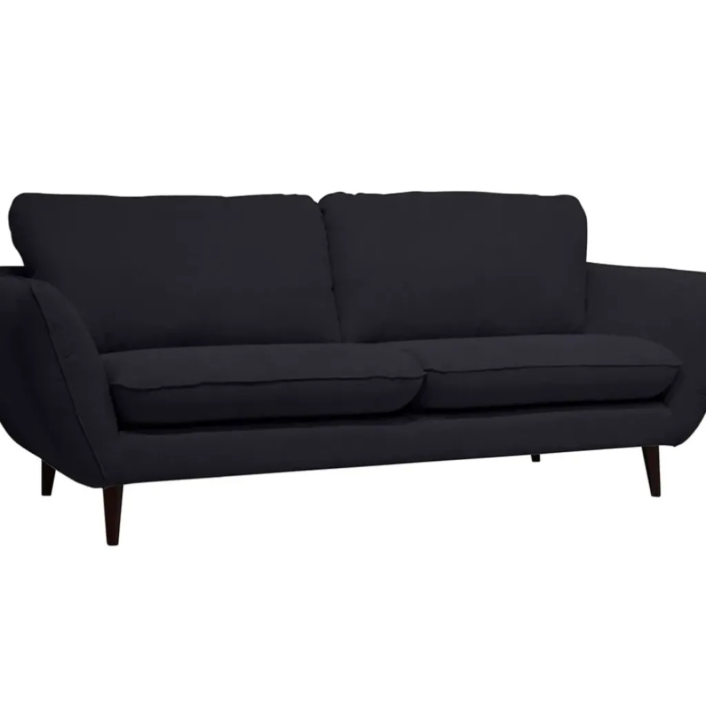 Fabrique de Styles Canapé fixe 2 places AXEL - Effet Velours - Seven Anthracite* Canapés Fixes