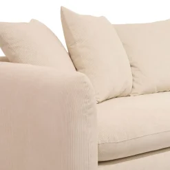 Fabrique de Styles Canapé fixe 3 places Basile - Effet Velours Côtelé - Fjord Écru* Canapés Fixes