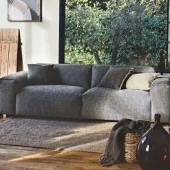 Fabrique de Styles Canapé fixe 4 places en tissu bellagio gris - Posada* Canapés Fixes