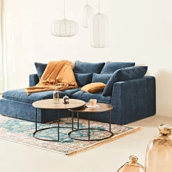 Fabrique de Styles Canapé modulable 3 places é avec pouf - Auguste* Canapés Modulables