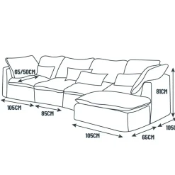 Fabrique de Styles Canapé modulable 4 places é avec pouf - Auguste* Canapés Modulables