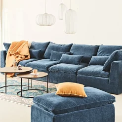 Fabrique de Styles Canapé modulable 4 places é avec pouf - Auguste* Canapés Modulables