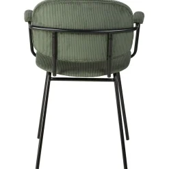 Fabrique de Styles Chaise avec accoudoirs en velours côtelé vert sapin - Aston* Chaises