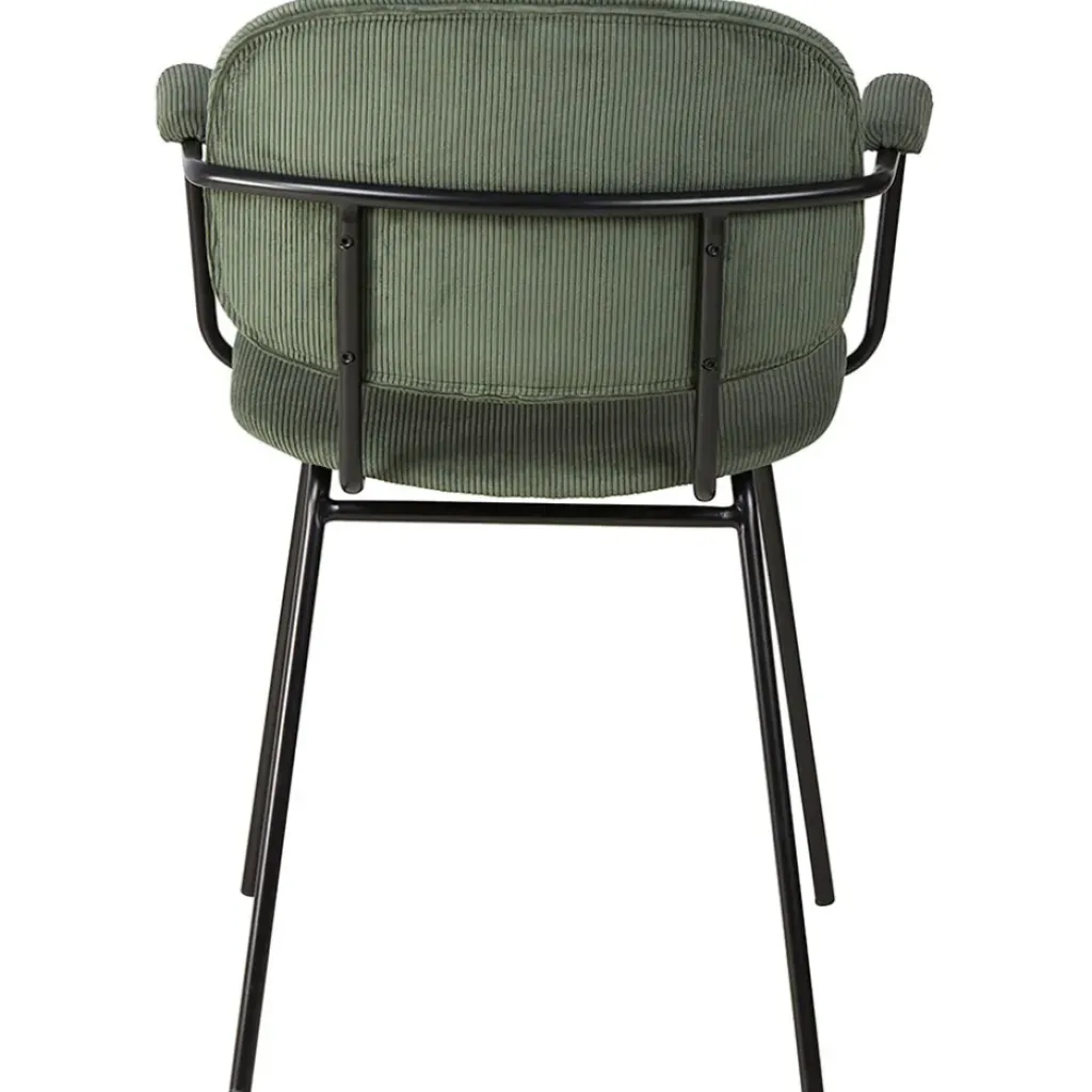 Fabrique de Styles Chaise avec accoudoirs en velours côtelé vert sapin - Aston* Chaises