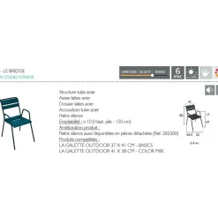 Fabrique de Styles Chaise bridge d'extérieur en acier - Monceau*Enfant Chaises, Fauteuils|Jardin