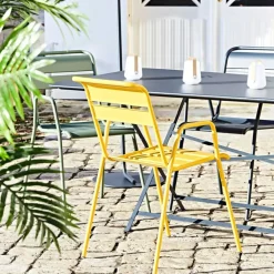 Fabrique de Styles Chaise bridge d'extérieur en acier - Monceau*Enfant Chaises, Fauteuils|Jardin