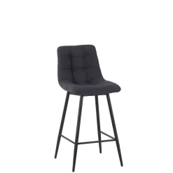 Fabrique de Styles Chaise de bar en tissu matelassé antracithe - Lilly* Tabourets Et Chaises De Bar