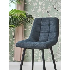 Fabrique de Styles Chaise de bar en tissu matelassé antracithe - Lilly* Tabourets Et Chaises De Bar
