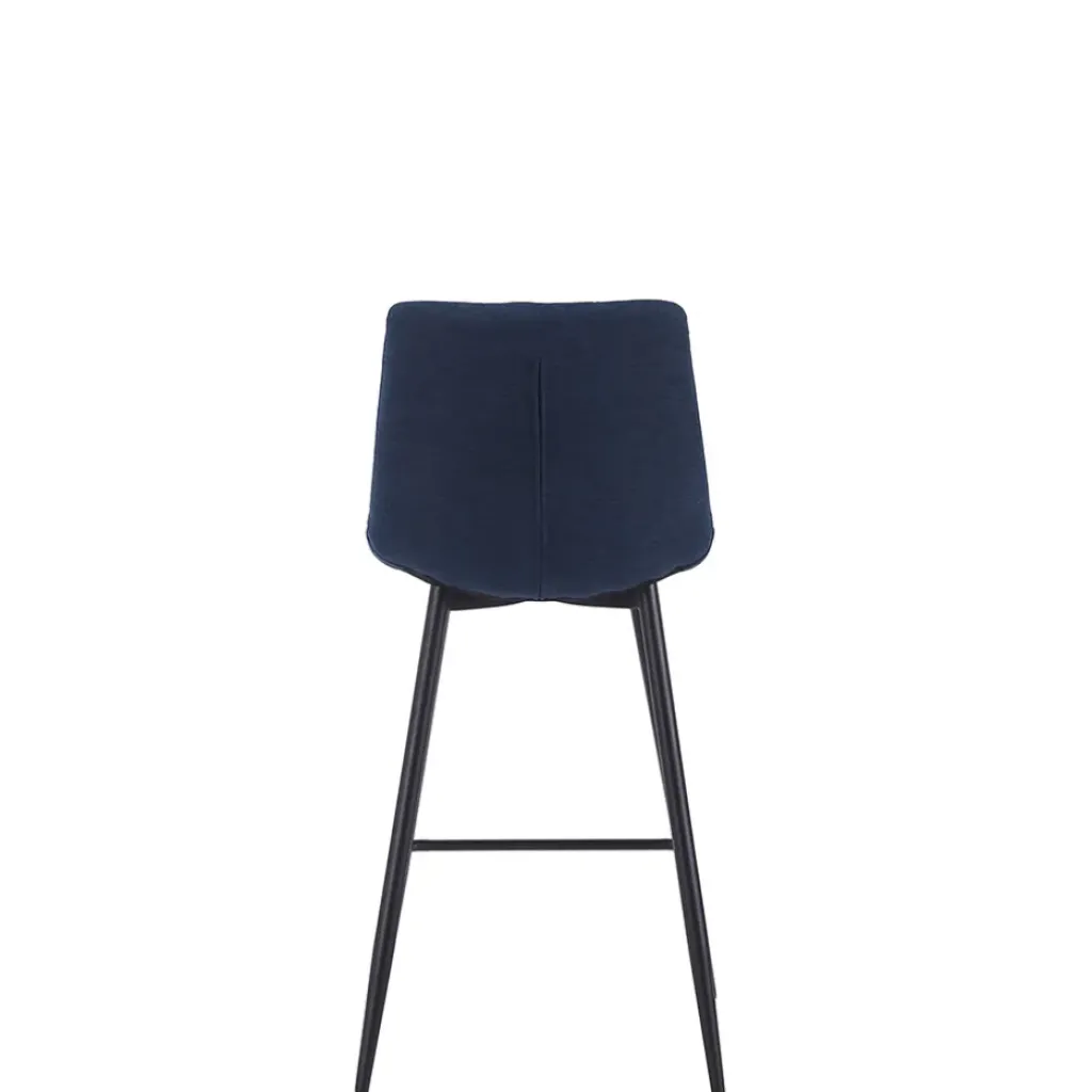 Fabrique de Styles Chaise de bar en tissu matelassé bleu - Lilly* Tabourets Et Chaises De Bar