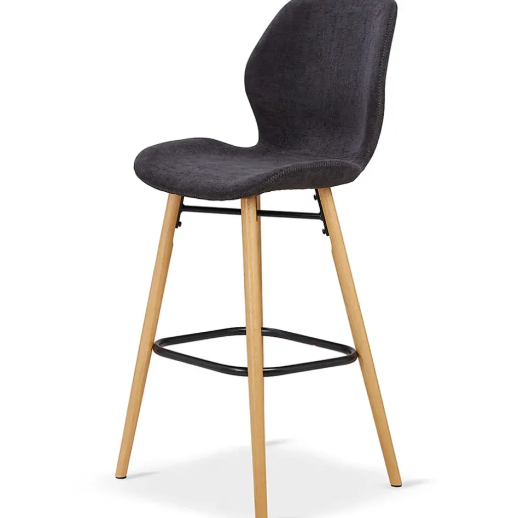 Fabrique de Styles Chaise de bar en tissu soft touch h65cm - Keri* Tabourets Et Chaises De Bar