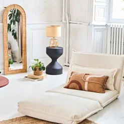 Fabrique de Styles Chauffeuse en tissu côtelé écru - Tessia* Fauteuils